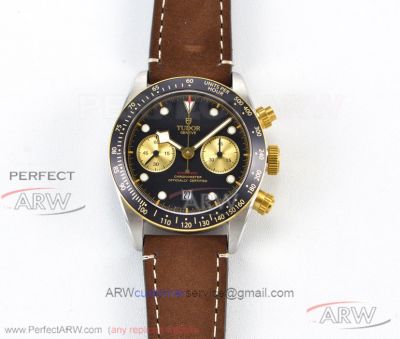 TW Factory Tudor Black Bay Chronograph Steel & Gold Brown Leather M79363N-0002 41mm 7750 Watch